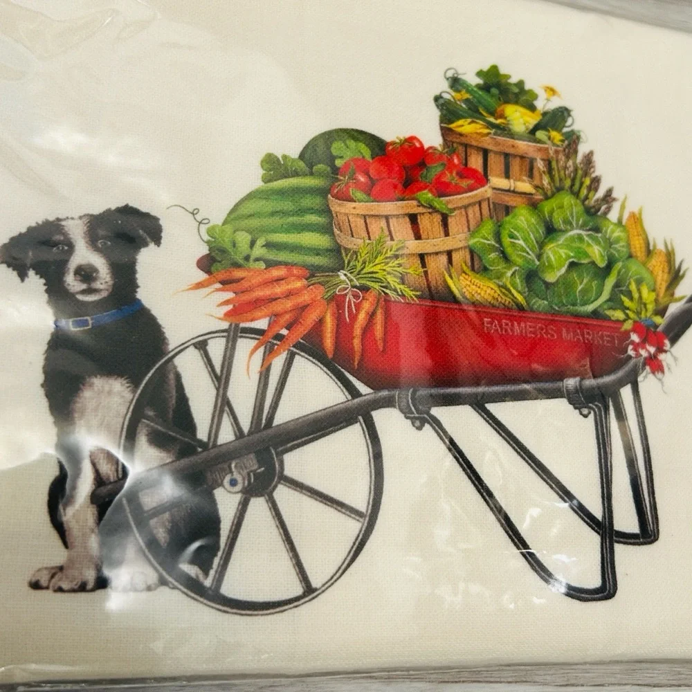🌾 Bounty Harvest Artisan Flour Sack Towel 100% Egyptian Cotton Vintage NWT